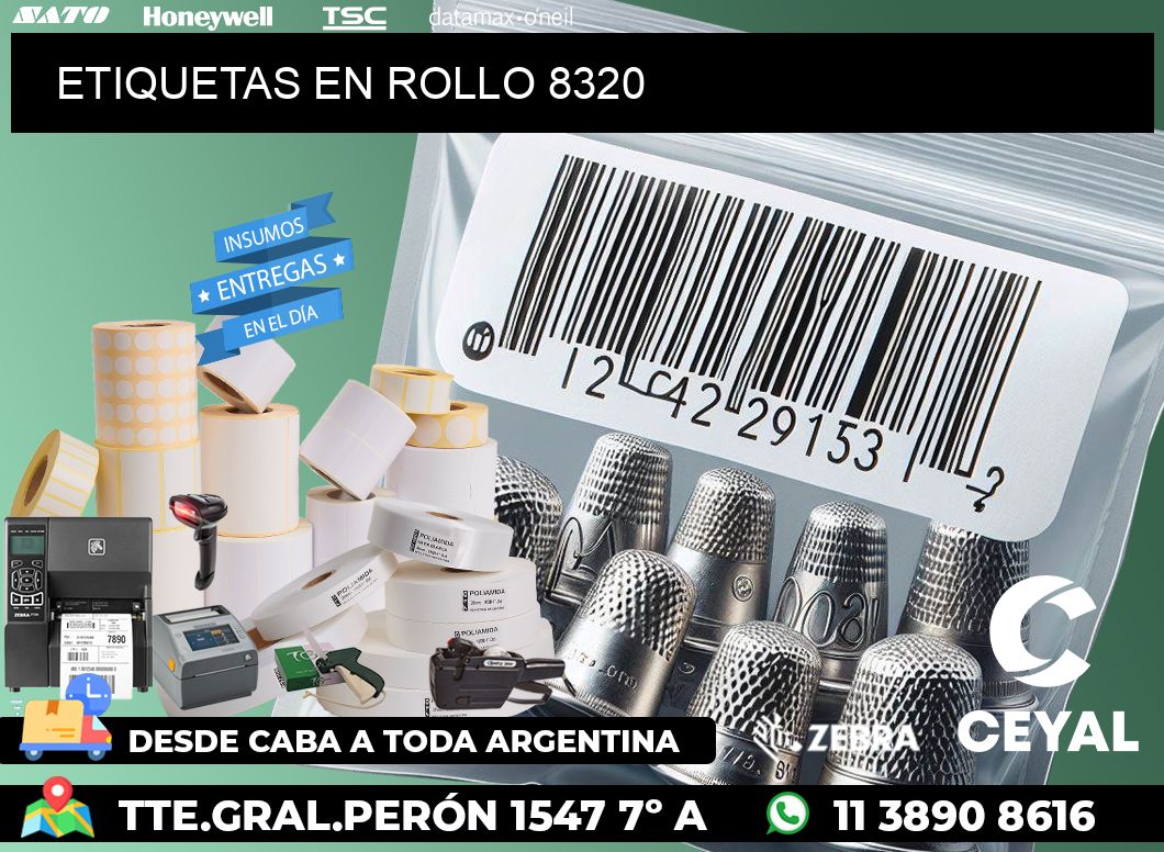 ETIQUETAS EN ROLLO 8320