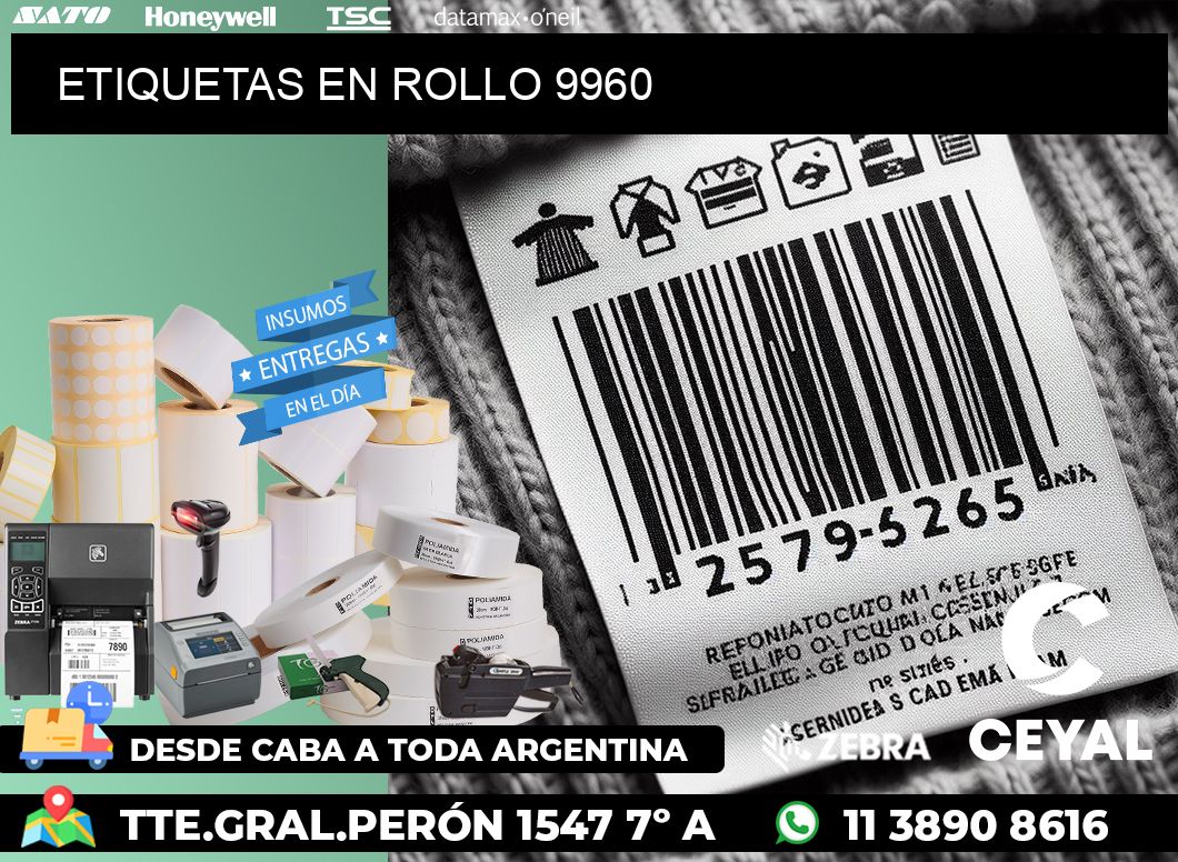 ETIQUETAS EN ROLLO 9960