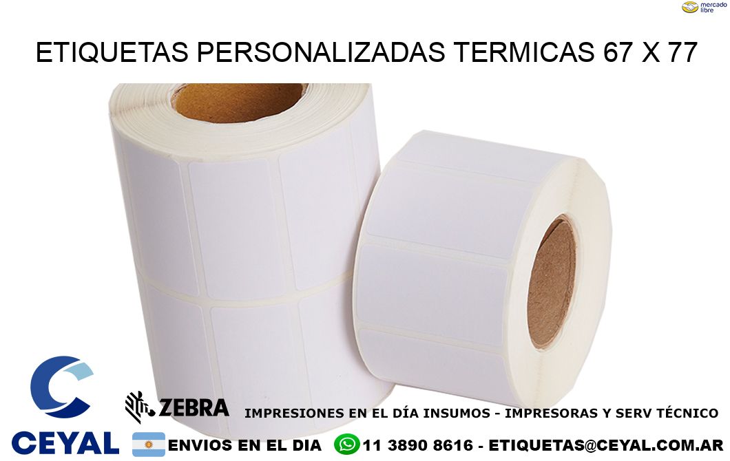 ETIQUETAS PERSONALIZADAS TERMICAS 67 x 77