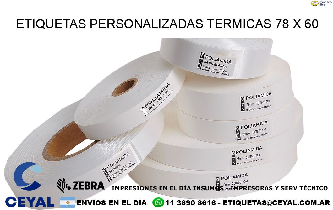 ETIQUETAS PERSONALIZADAS TERMICAS 78 x 60