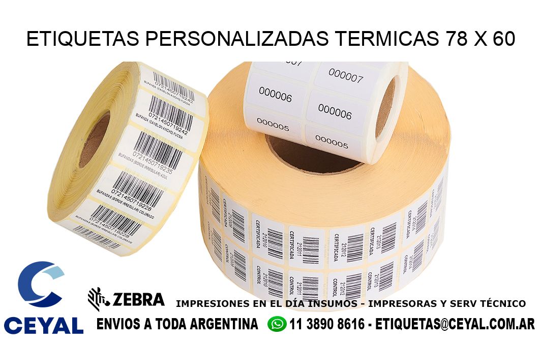 ETIQUETAS PERSONALIZADAS TERMICAS 78 x 60