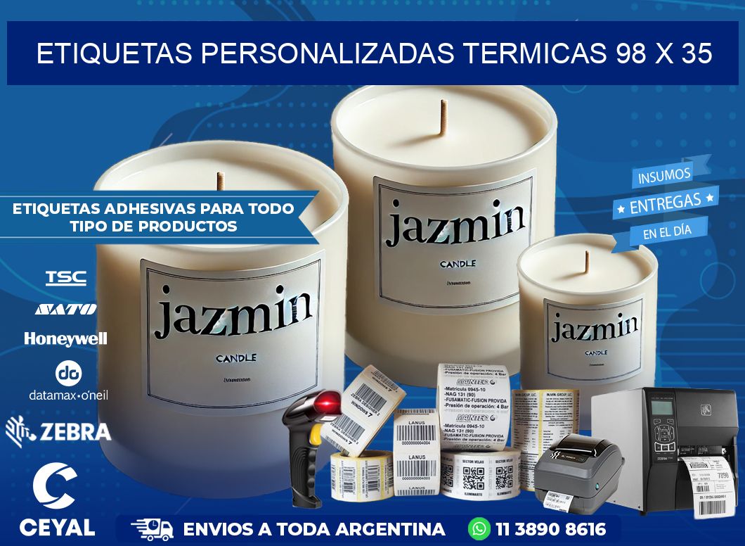 ETIQUETAS PERSONALIZADAS TERMICAS 98 x 35