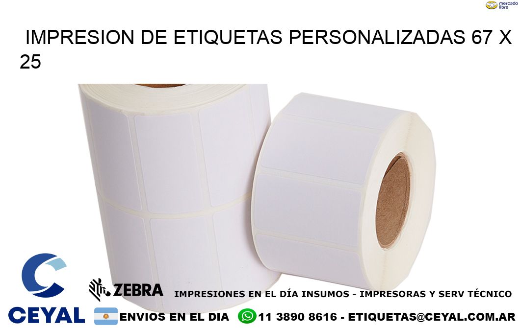 IMPRESION DE ETIQUETAS PERSONALIZADAS 67 x 25