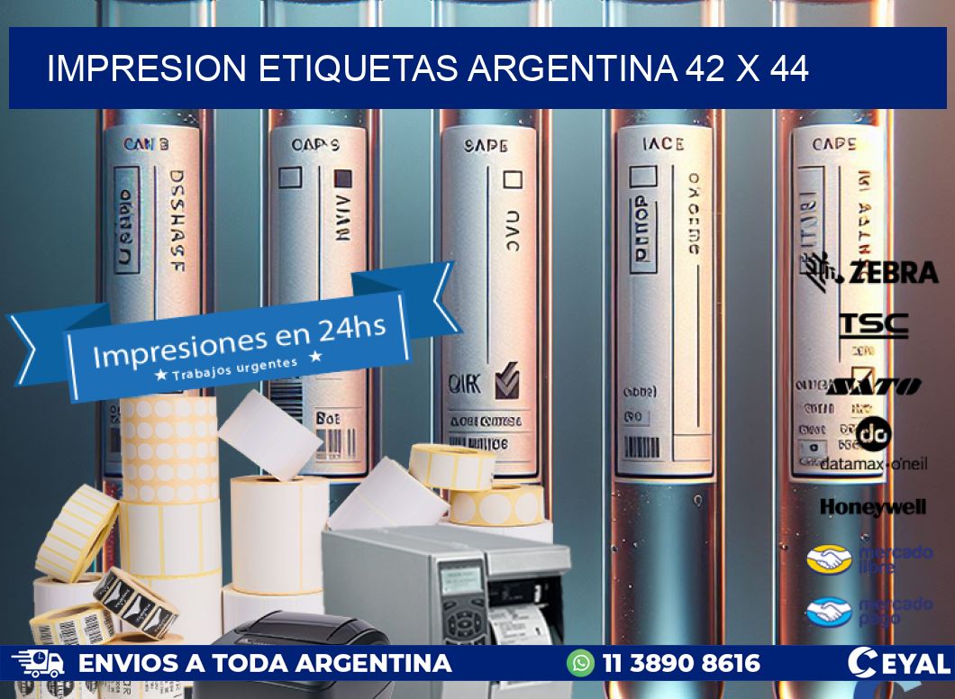 IMPRESION ETIQUETAS ARGENTINA 42 x 44