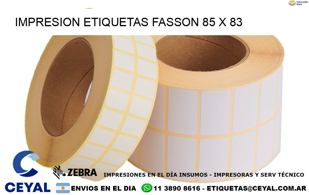 IMPRESION ETIQUETAS FASSON 85 x 83