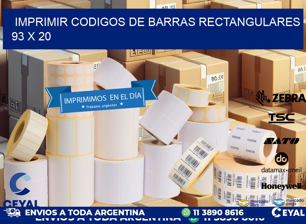 IMPRIMIR CODIGOS DE BARRAS RECTANGULARES 93 x 20