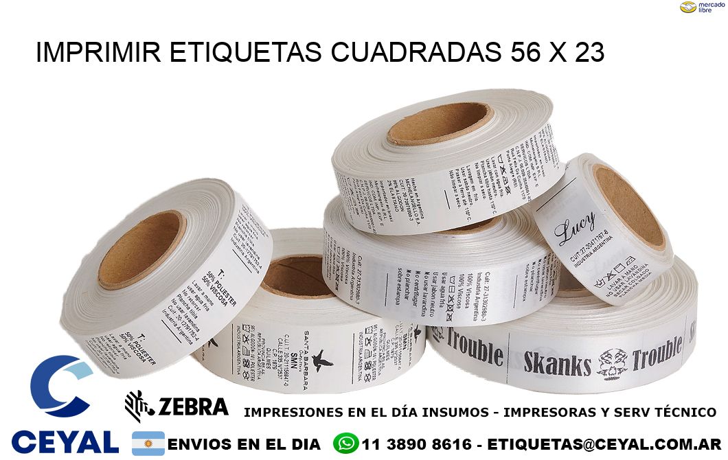 IMPRIMIR ETIQUETAS CUADRADAS 56 x 23