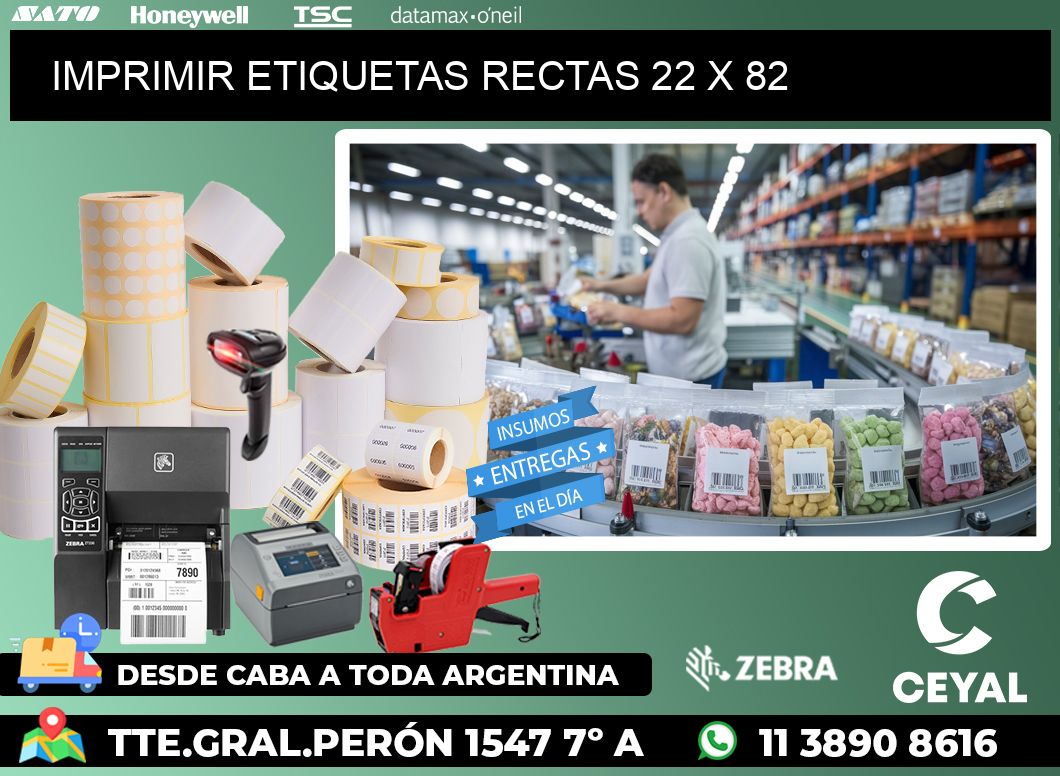 IMPRIMIR ETIQUETAS RECTAS 22 x 82