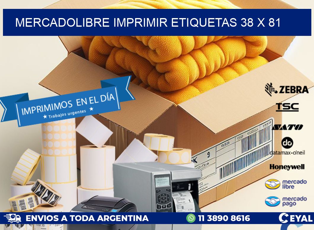 MERCADOLIBRE IMPRIMIR ETIQUETAS 38 x 81