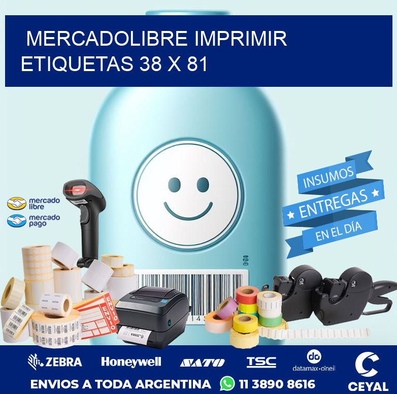 MERCADOLIBRE IMPRIMIR ETIQUETAS 38 x 81