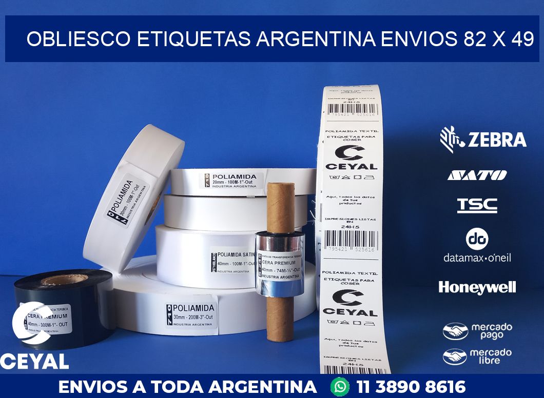 OBLIESCO ETIQUETAS ARGENTINA ENVIOS 82 x 49