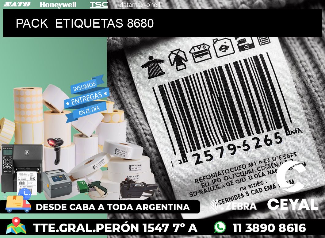 PACK  ETIQUETAS 8680