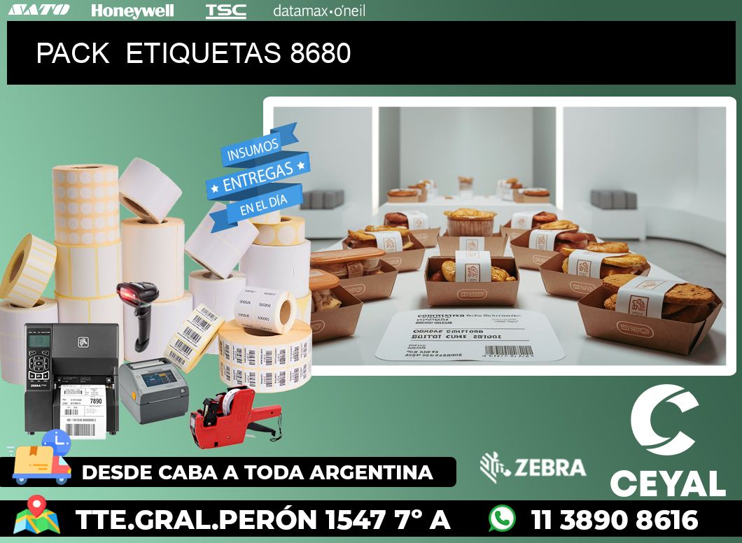 PACK  ETIQUETAS 8680