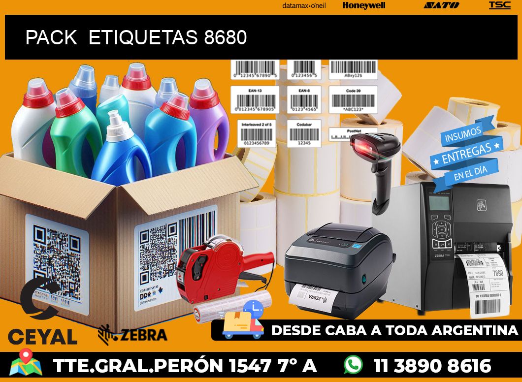 PACK  ETIQUETAS 8680