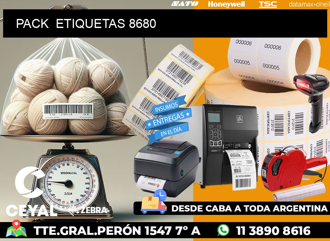 PACK  ETIQUETAS 8680