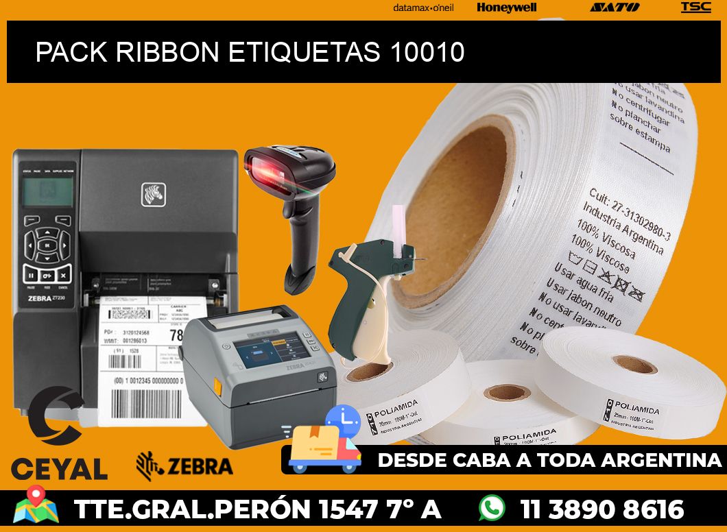 PACK RIBBON ETIQUETAS 10010