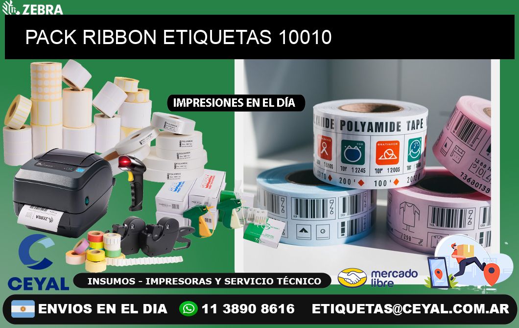 PACK RIBBON ETIQUETAS 10010