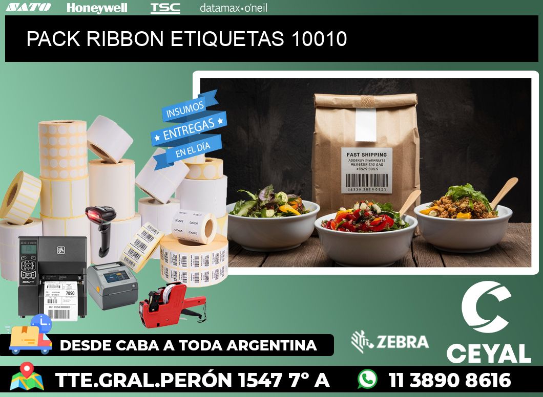 PACK RIBBON ETIQUETAS 10010