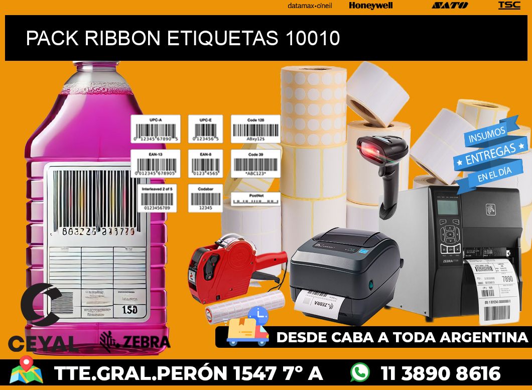 PACK RIBBON ETIQUETAS 10010