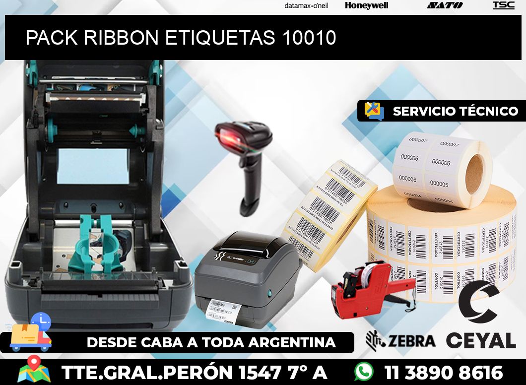 PACK RIBBON ETIQUETAS 10010