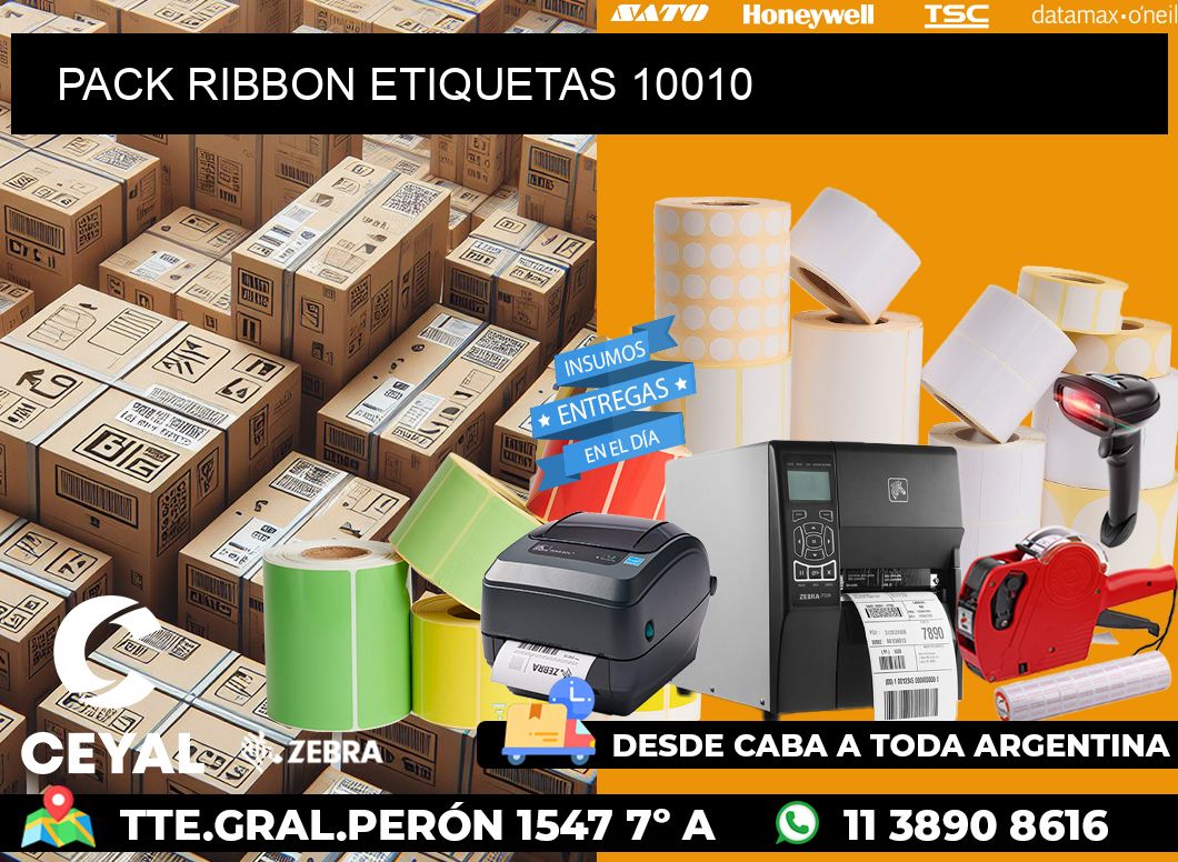 PACK RIBBON ETIQUETAS 10010