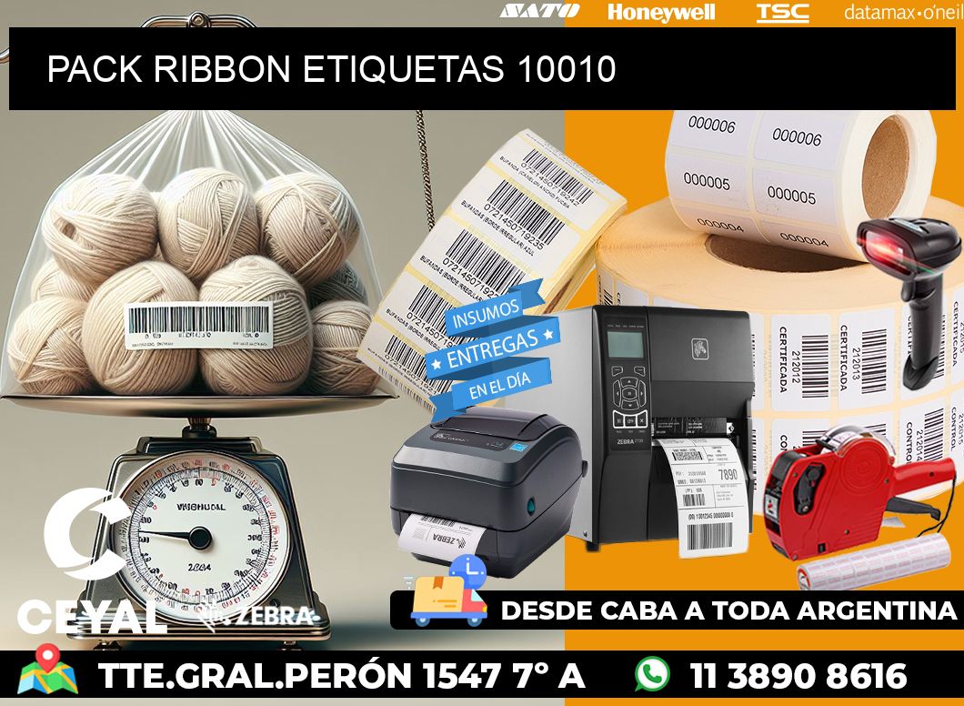 PACK RIBBON ETIQUETAS 10010