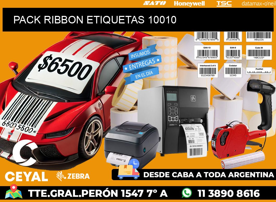 PACK RIBBON ETIQUETAS 10010