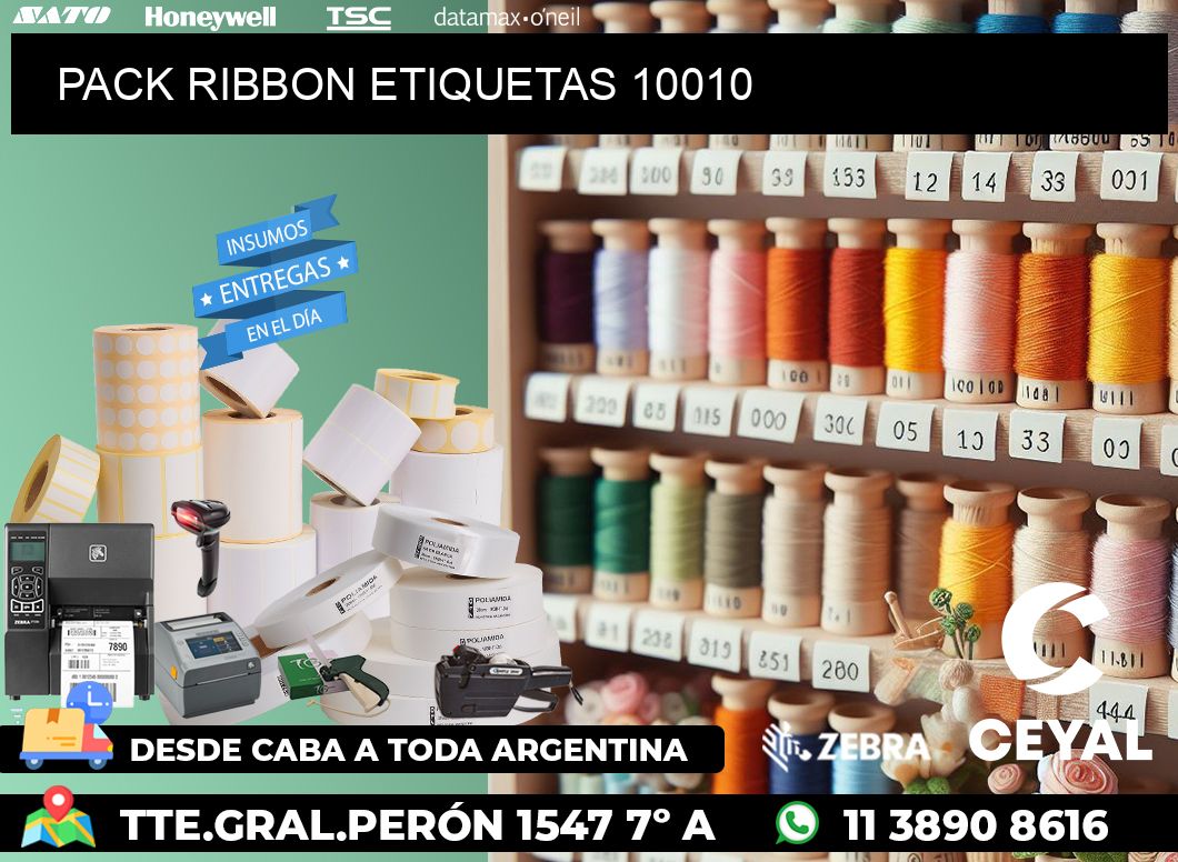 PACK RIBBON ETIQUETAS 10010