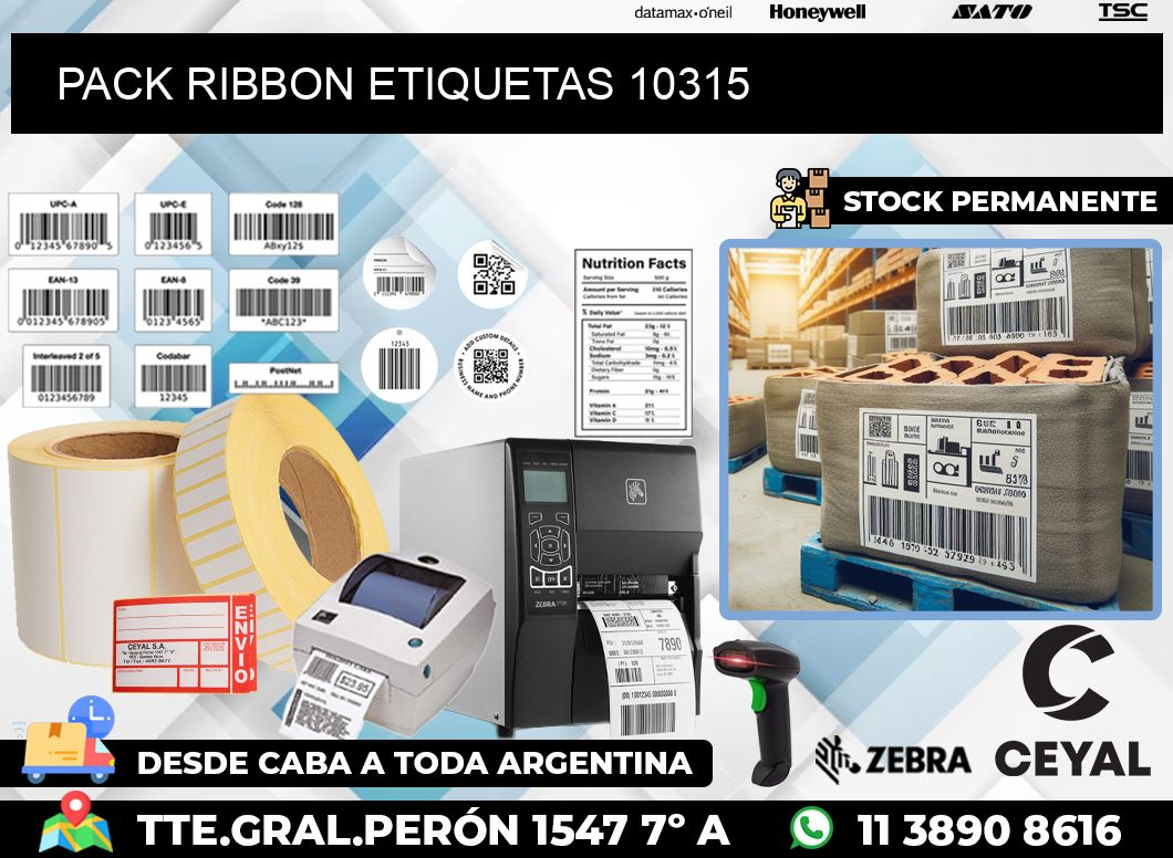 PACK RIBBON ETIQUETAS 10315