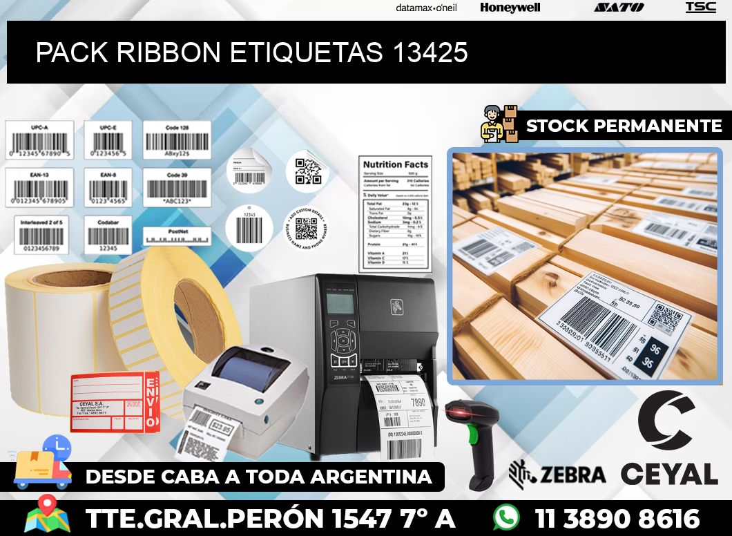 PACK RIBBON ETIQUETAS 13425