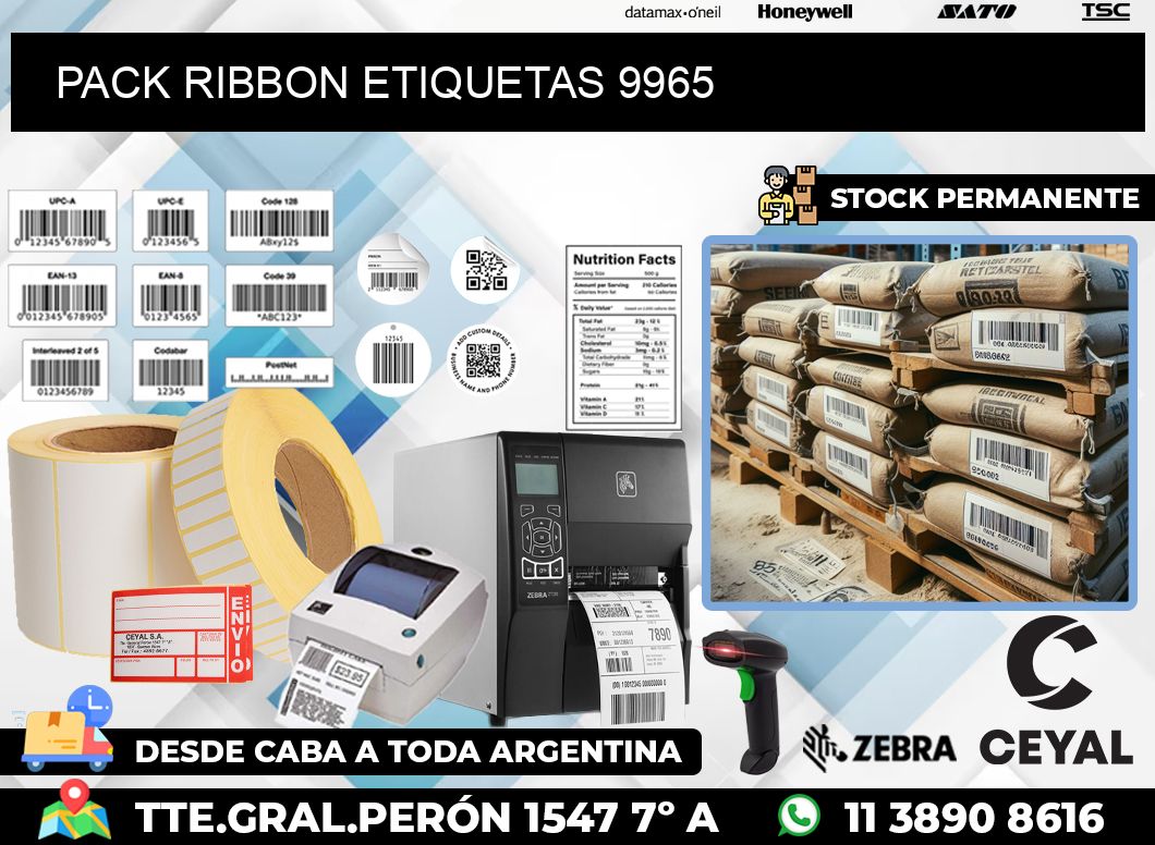 PACK RIBBON ETIQUETAS 9965