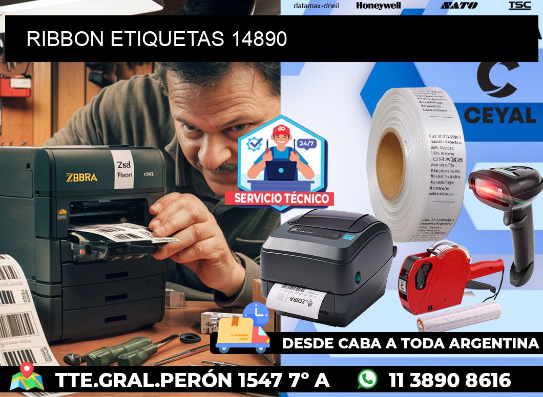 RIBBON ETIQUETAS 14890