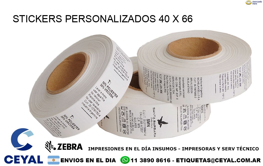 STICKERS PERSONALIZADOS 40 x 66