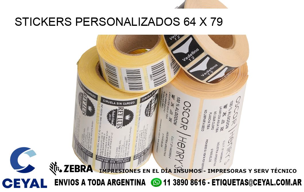 STICKERS PERSONALIZADOS 64 x 79