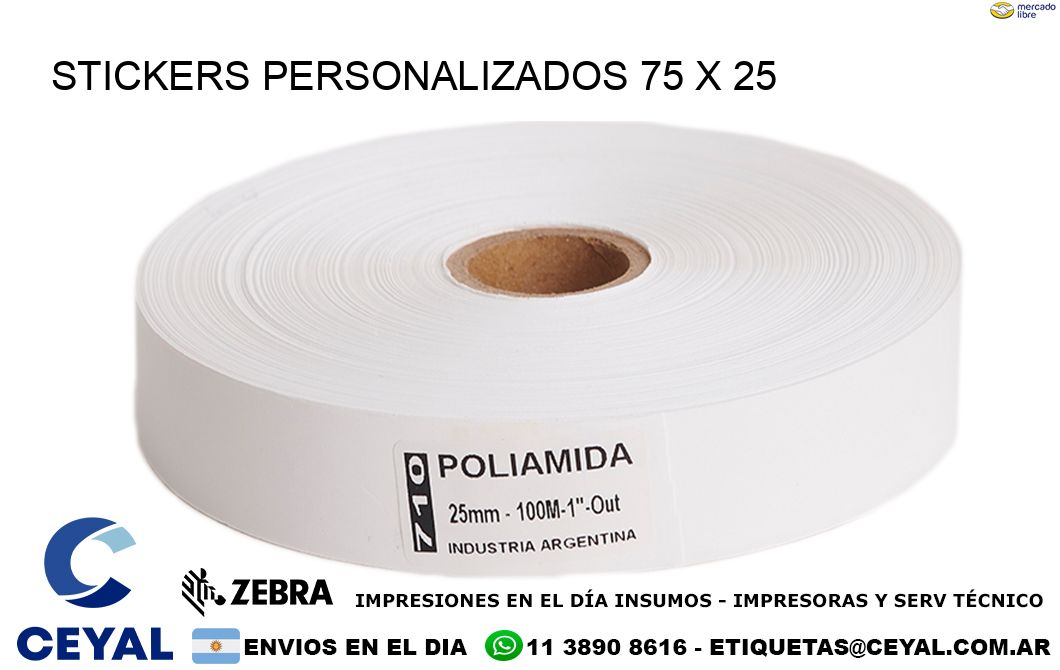 STICKERS PERSONALIZADOS 75 x 25