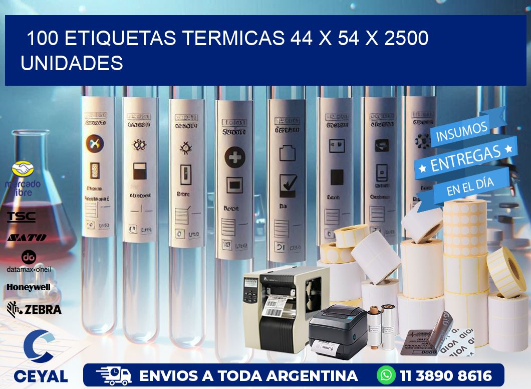 100 ETIQUETAS TERMICAS 44 x 54 X 2500 UNIDADES