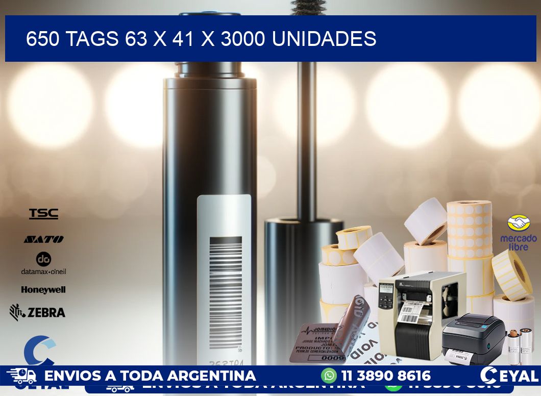 650 TAGS 63 x 41 X 3000 UNIDADES