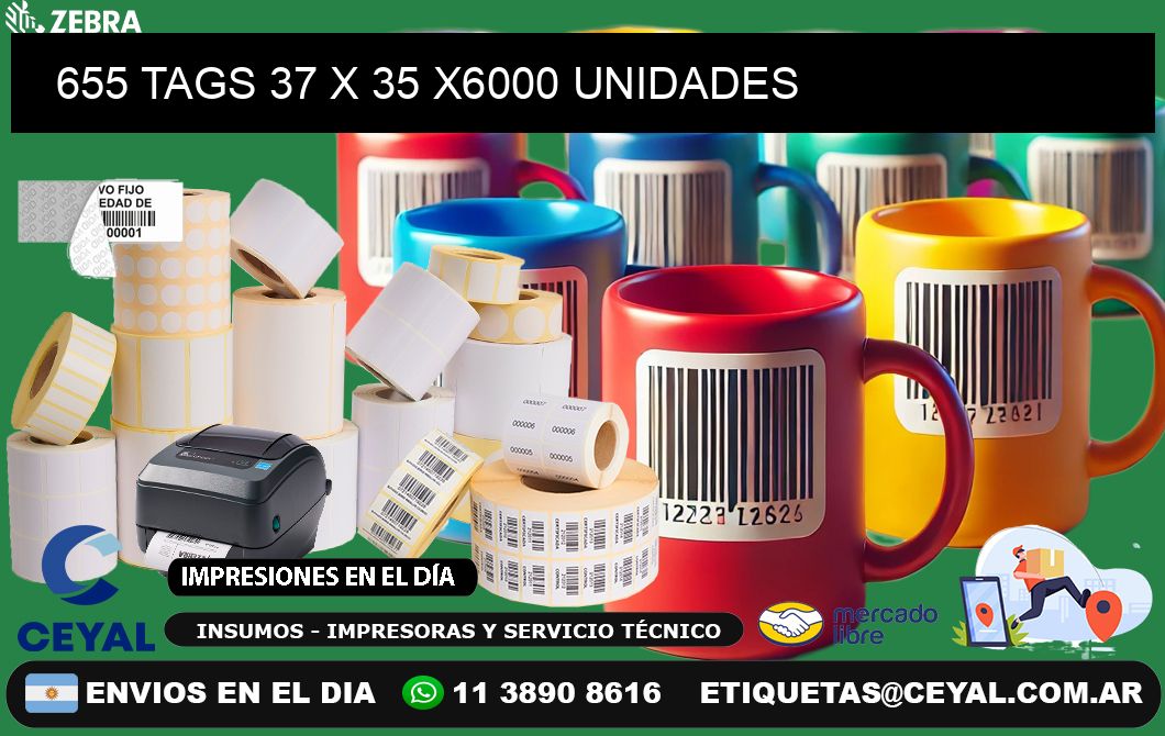 655 TAGS 37 x 35 X6000 UNIDADES