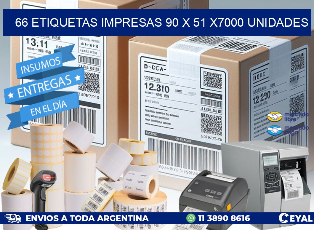 66 ETIQUETAS IMPRESAS 90 x 51 X7000 UNIDADES