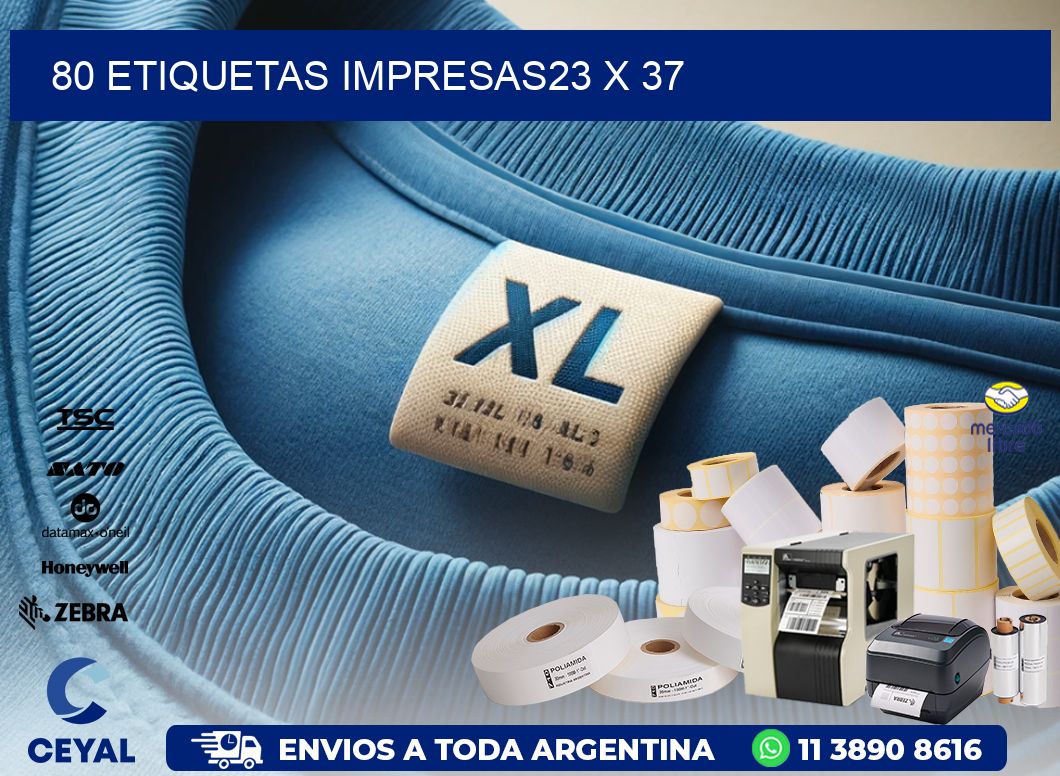 80 ETIQUETAS IMPRESAS23 x 37