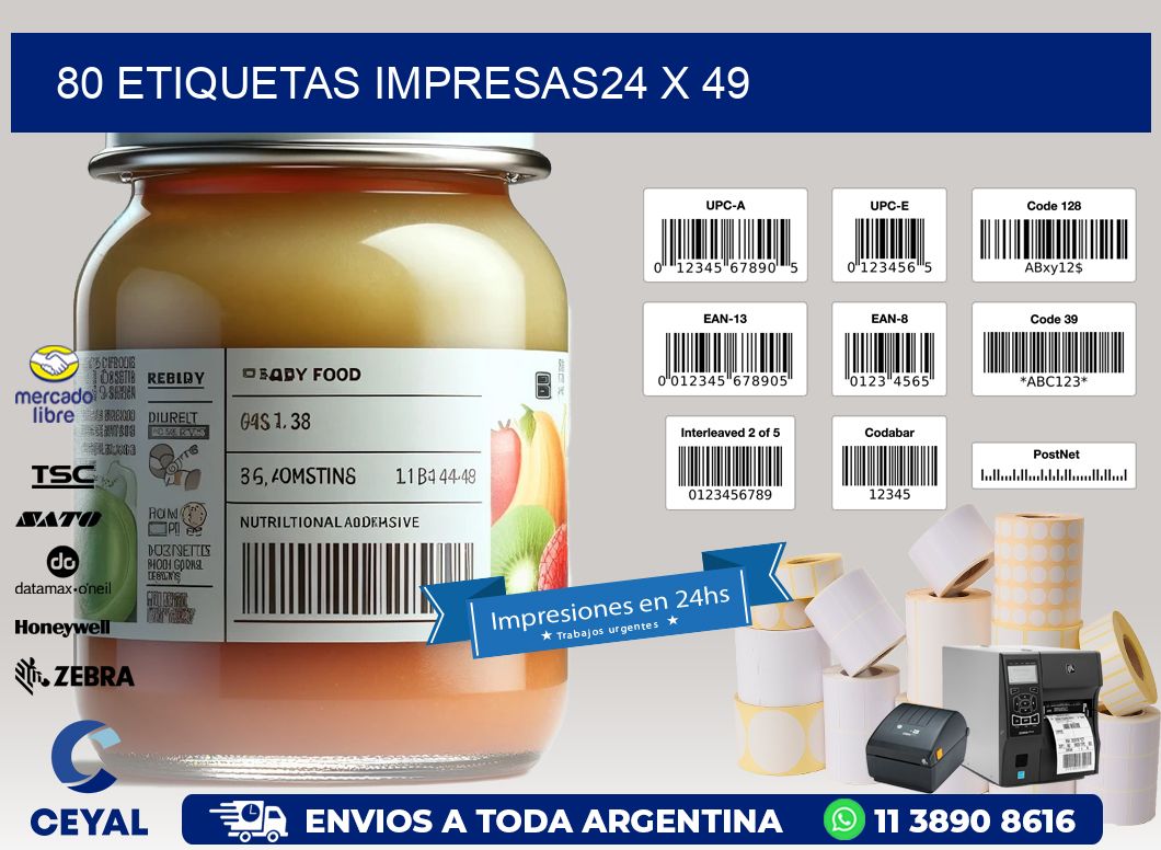 80 ETIQUETAS IMPRESAS24 x 49