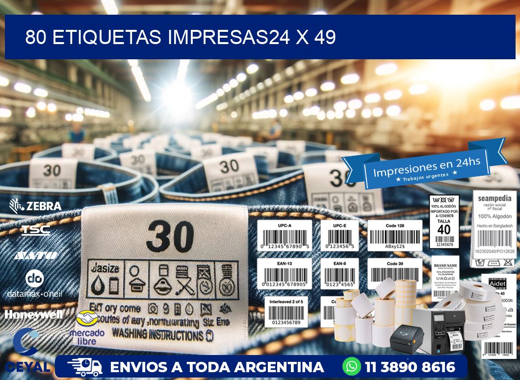 80 ETIQUETAS IMPRESAS24 x 49