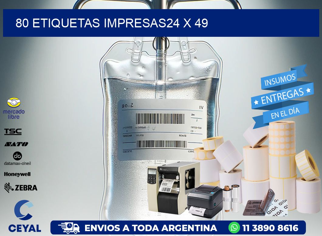 80 ETIQUETAS IMPRESAS24 x 49