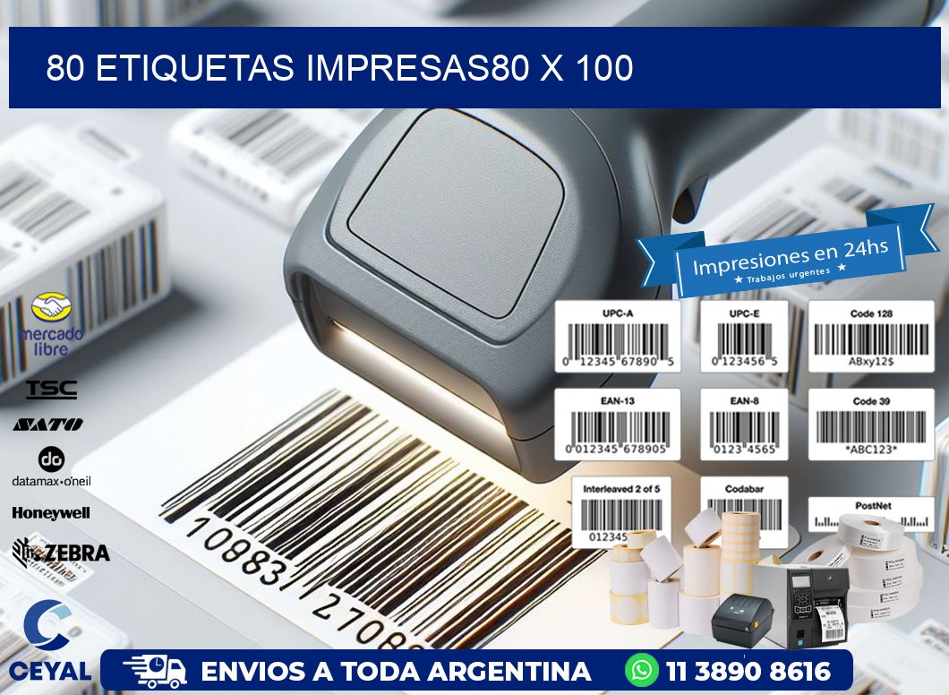 80 ETIQUETAS IMPRESAS80 x 100