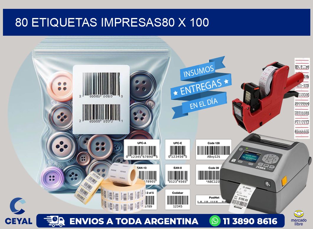 80 ETIQUETAS IMPRESAS80 x 100