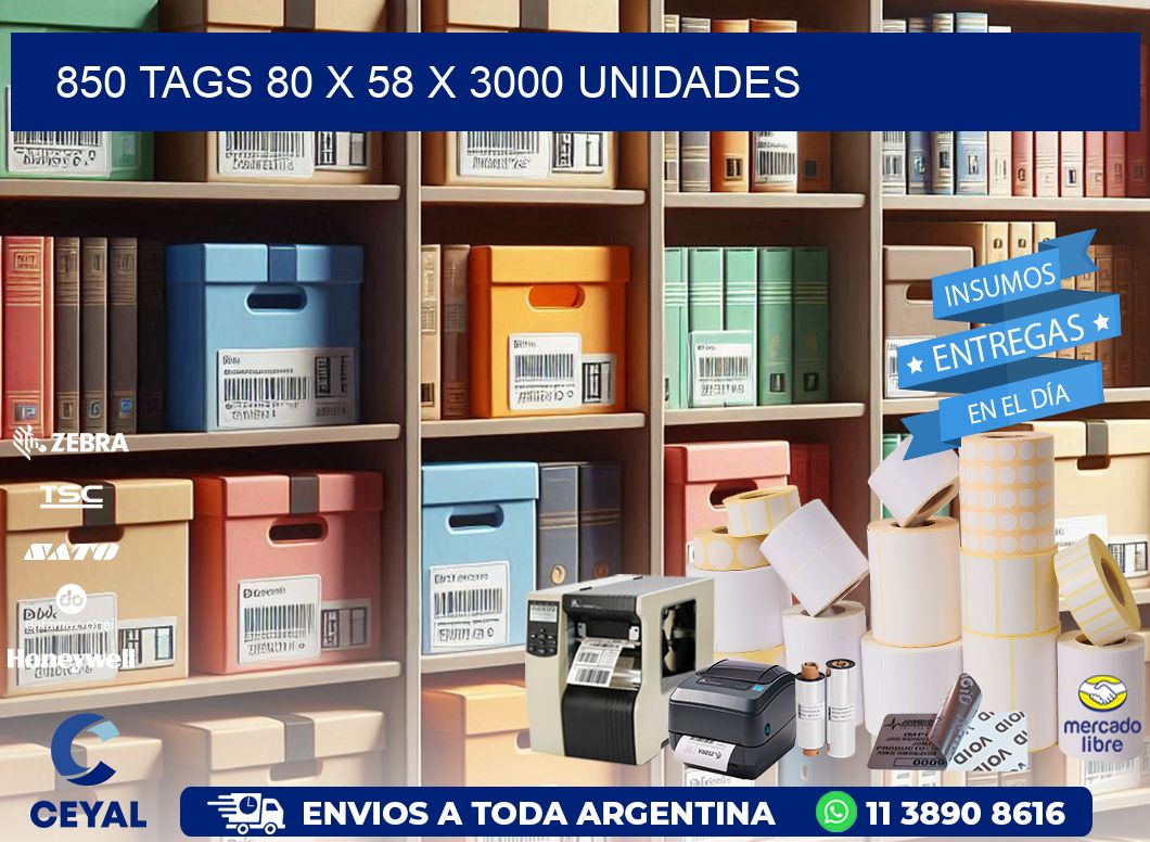 850 TAGS 80 x 58 X 3000 UNIDADES