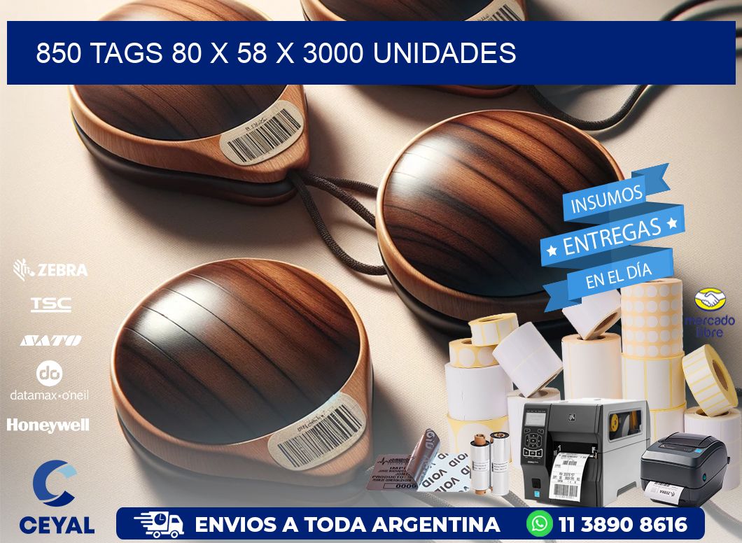 850 TAGS 80 x 58 X 3000 UNIDADES