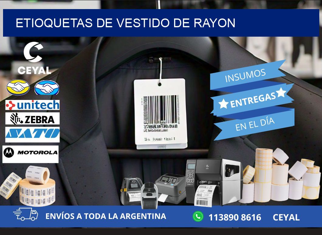 ETIOQUETAS DE VESTIDO DE RAYON