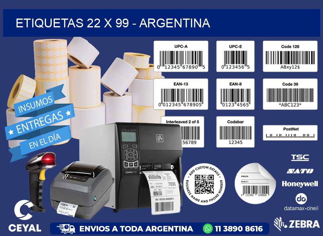 ETIQUETAS 22 x 99 - ARGENTINA