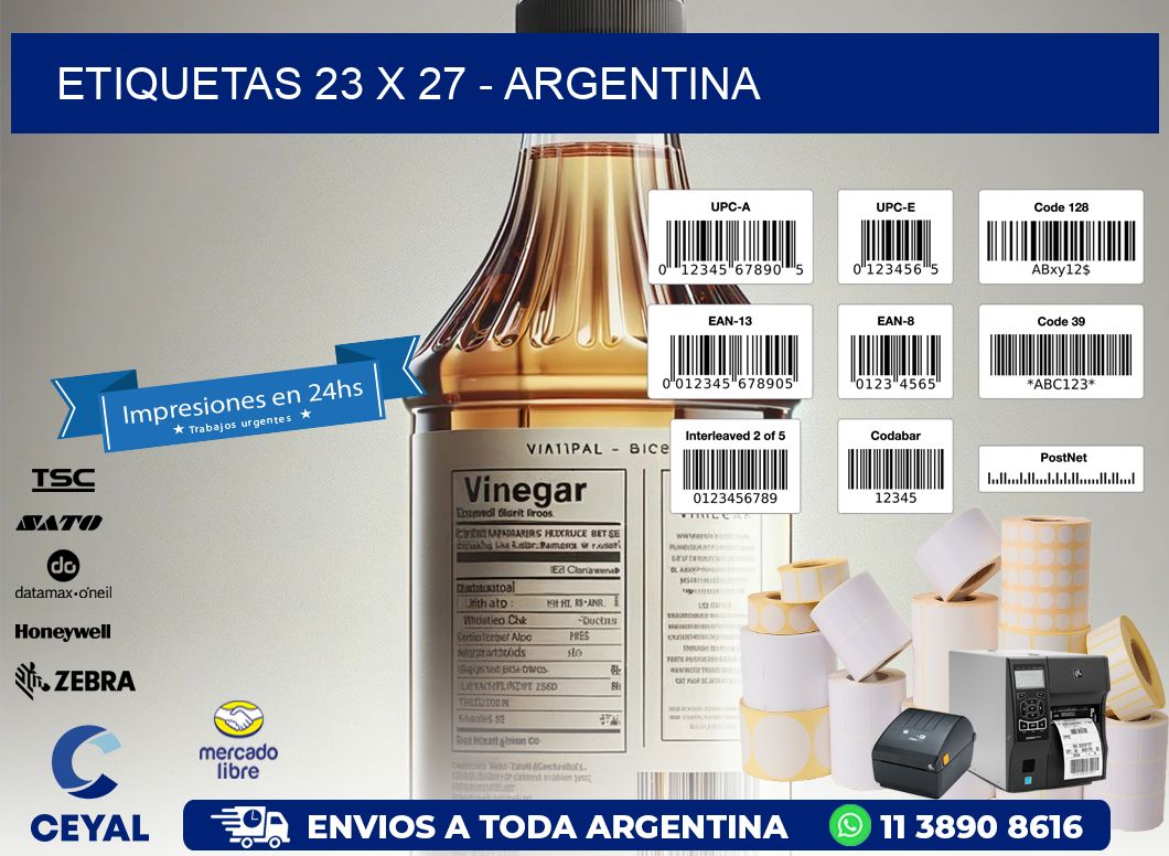 ETIQUETAS 23 x 27 - ARGENTINA